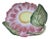 Vintage Tiffany & Co. Majolica Ceramic Flower Shaped Dish in the Style of Mottahedeh Made in Italy Signed For Sale