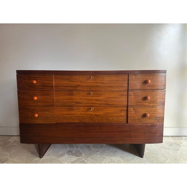 Art Deco Chest of Drawers in Walnut with Bakelite Knobs, Italy, 1930s For Sale - Image 14 of 14
