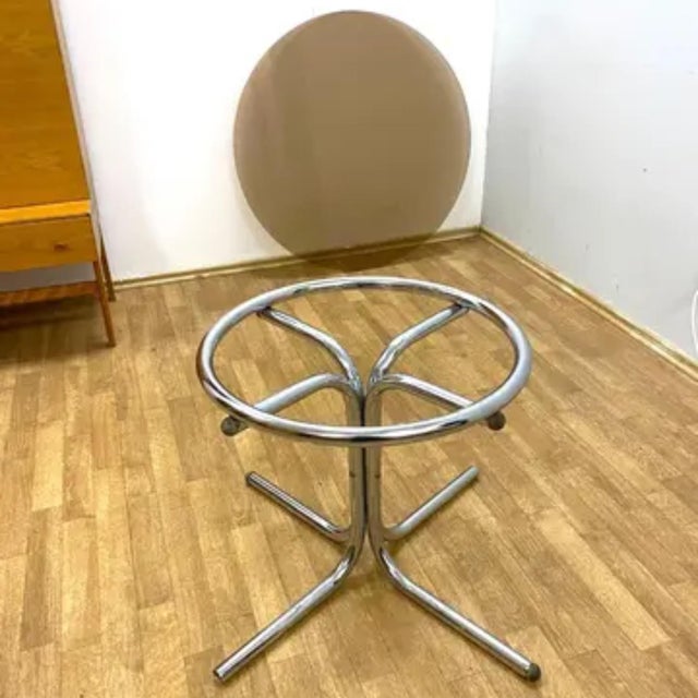 Glass Coffee Table with Chrome Base, 1970s For Sale - Image 6 of 8