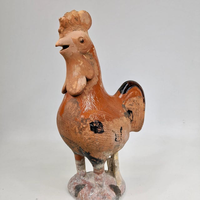 Rustic 19th Century Antique Terra Cotta Rooster For Sale - Image 3 of 9