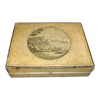 Early 19th Century Grand Tour Painted Boite de Spa or Jolité Jewelry Sewing Trinket Box For Sale