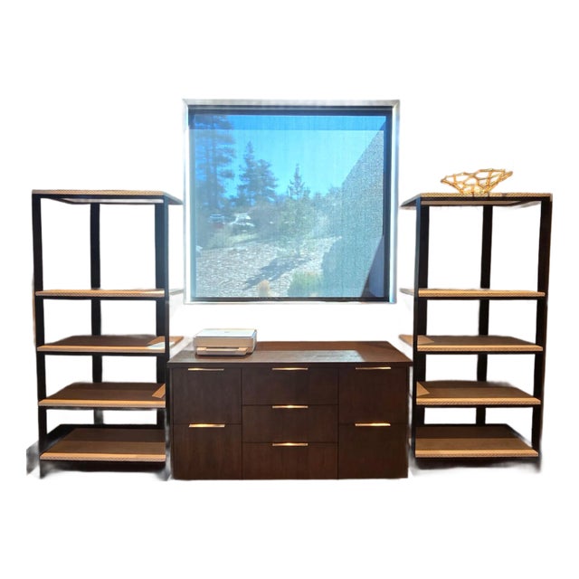 A Pair of Tall Modern Etageres For Sale