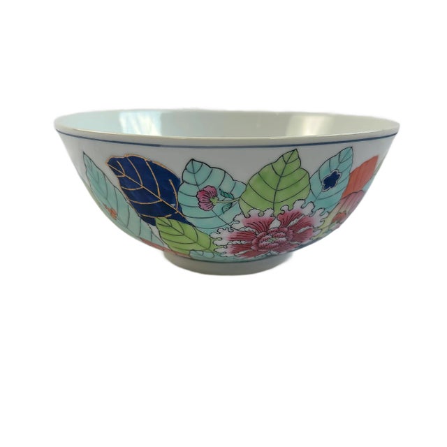 Chinoiserie 1980's Gump's of San Francisco Tobacco Leaf Porcelain Bowl For Sale - Image 3 of 10