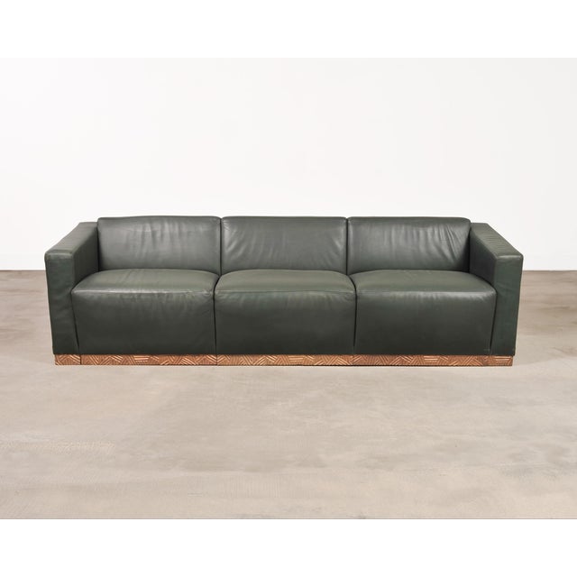 Dakota Jackson Dakota Jackson Art Deco Style Cuba Sofa in Bronze and Leather For Sale - Image 4 of 18