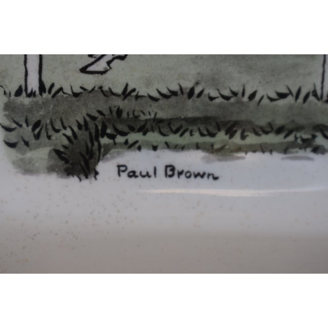 Paul Brown the Water Jump Steeplechase Ceramic Hand Colored C1962 Tray For Sale - Image 4 of 6