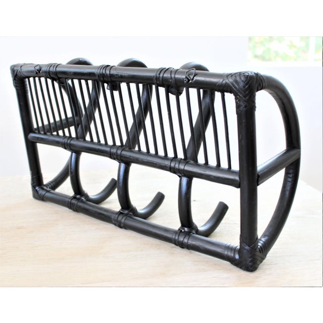 Rustic Asian Rattan Bentwood Hat/Coat Rack For Sale - Image 3 of 4