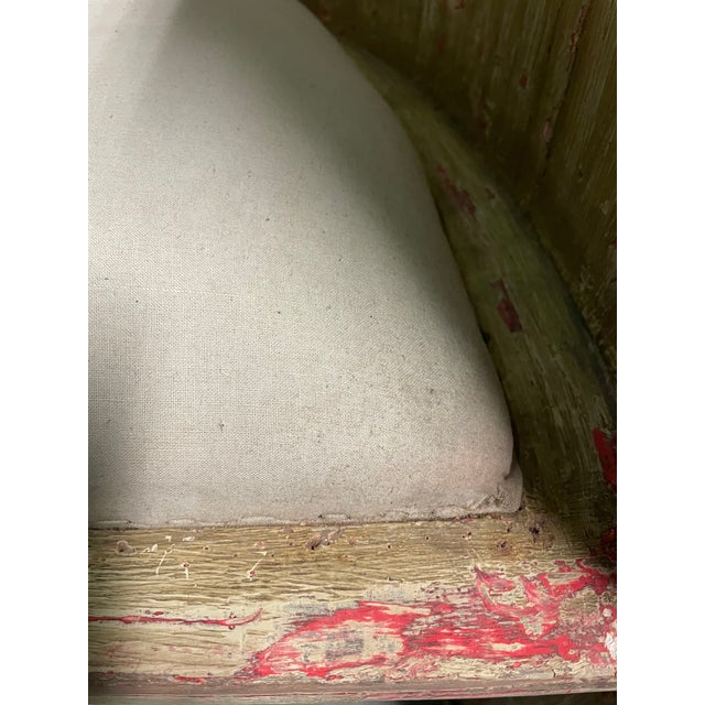 Brown Antique Wooden Barrel Chair, 1910 For Sale - Image 8 of 9