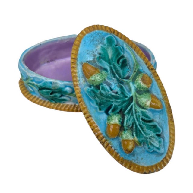Victorian 19th Century George Jones Majolica Match Box For Sale - Image 3 of 6