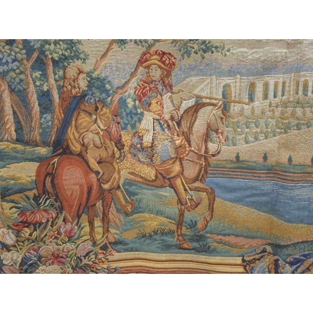 Maroon 20th Century Tapisserie d'Halluin France Aubusson Style Tapestry For Sale - Image 8 of 12