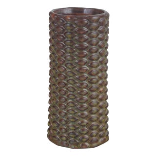Budding Style Cylindrical Ceramic Vase by Axel Salto for Royal Copenhagen, 1940s For Sale