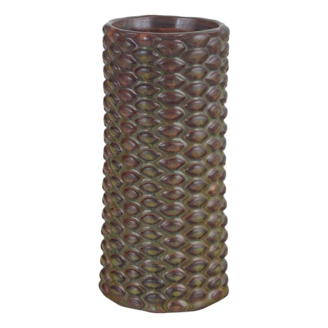 Budding Style Cylindrical Ceramic Vase by Axel Salto for Royal Copenhagen, 1940s For Sale