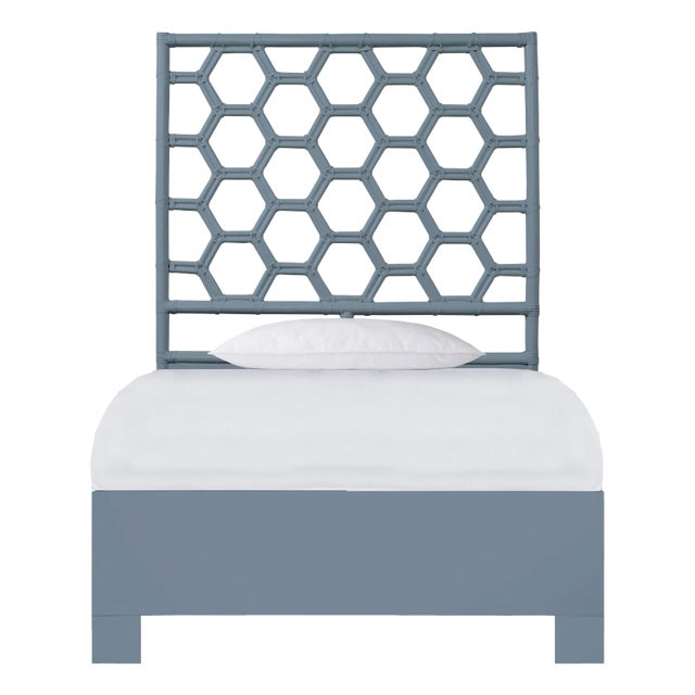 Honeycomb Platform Bed Twin, Regatta Blue For Sale