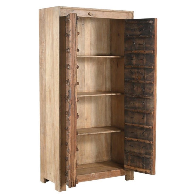 Farmhouse Armoire Constructed From Antique Indian Teakwood and Iron Doors and Reclaimed Wood For Sale - Image 3 of 4