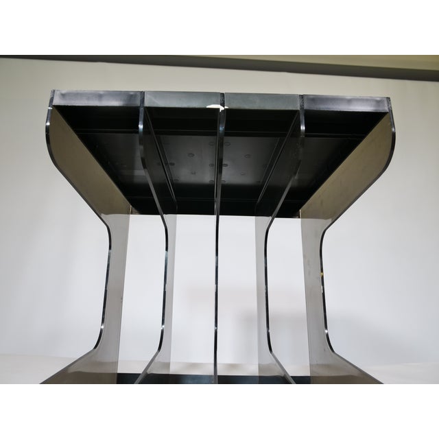 Space Age Vinyl Stand in Smoked Acrylic Glass, 1970s For Sale - Image 10 of 16