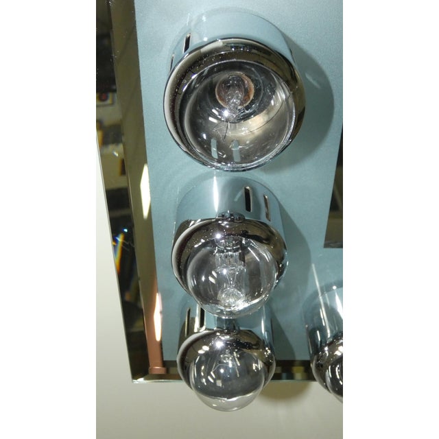 Mirrored Cabinets with Matching Wall Lights, 1970s, Set of 4 For Sale - Image 9 of 18