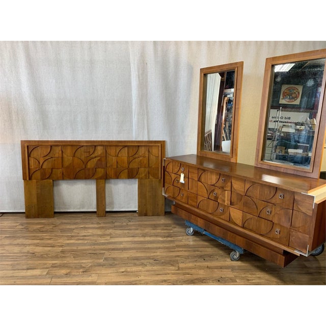 Brutalist Tobago Mid Century Brutalist. King Headboard For Sale - Image 3 of 3