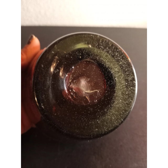 Amber Glass With Bullicante Pontil Johanssen Bowl For Sale In Dallas - Image 6 of 7