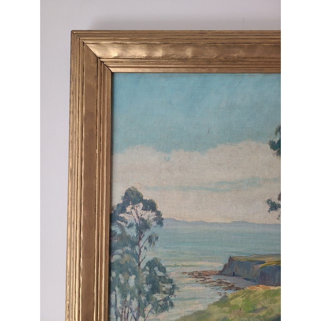 1930s Santa Barbara Oil Painting Early California Coastal Landscape For Sale - Image 10 of 16