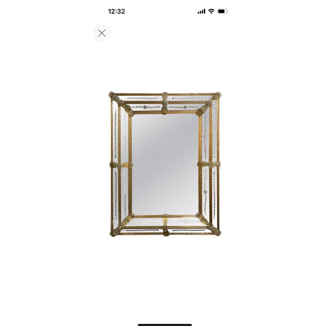 Baroque Style Etched Venetian Mirror For Sale - Image 10 of 11