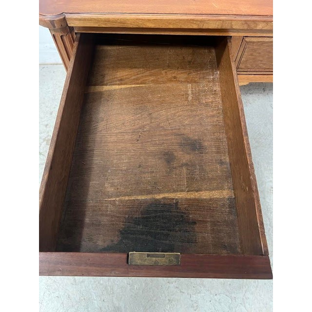 Brown Louis XVI Style Desk in Walnut Wood, 1800s For Sale - Image 8 of 18