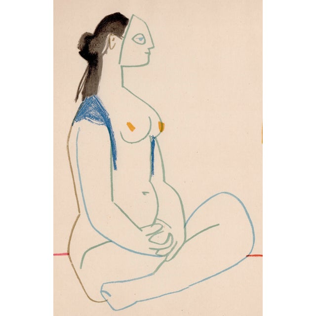 Pablo picasso (1881-1973) the king and the masked woman from the human comedy colour lithograph printed by mourlot year...