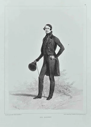 Auguste Raffet, Portrait of Paul Kolounoff, Original Lithograph, 1848