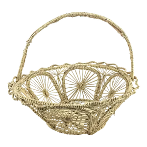 Vintage Lace Basket Artisan Made in Columbia