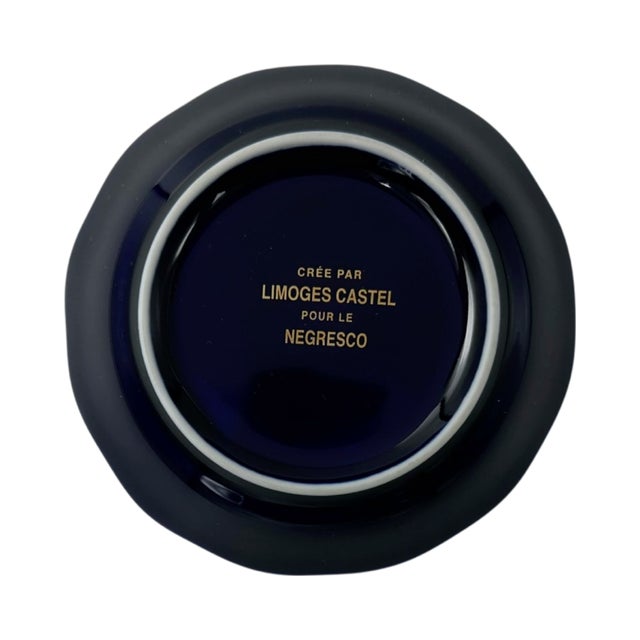 Blue Vintage Le Negresco Hotel Nice, France Cobalt Blue Ashtray Catchall Dish For Sale - Image 8 of 9