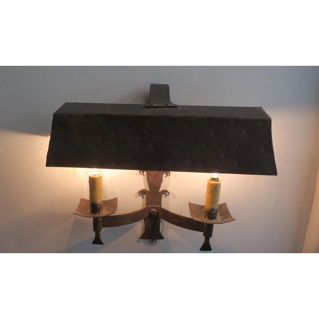 Metal Mid-Century Modern Brutalist Patinated Iron Wall Lights, 1960s, Set of 2 For Sale - Image 7 of 10