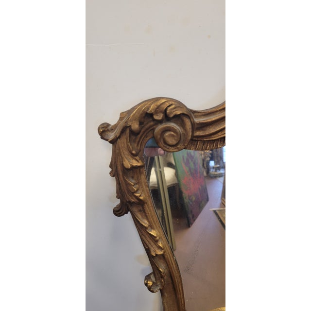 Gold Beautiful Antique French Rococo Trumeau Mirror For Sale - Image 8 of 16