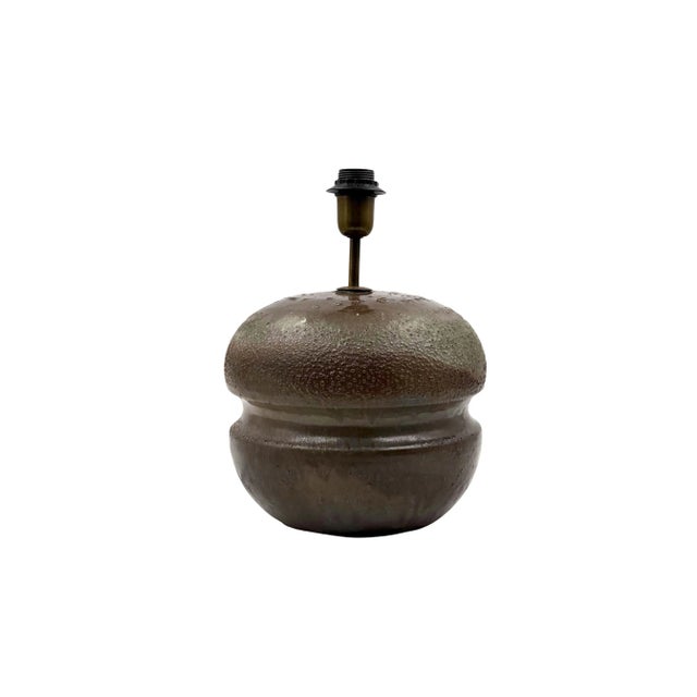 Mid-Century Modern Mid-Century Modern Brown Ceramic Lamp Base, France, 1960s For Sale - Image 3 of 17