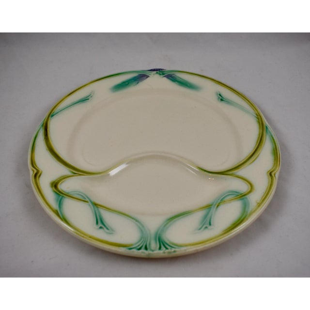 Late 19th Century Longchamp Terre De Fer Art Nouveau Asparagus Plate For Sale - Image 5 of 9