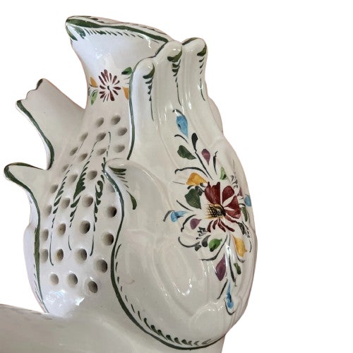 Vintage Hand Painted Ceramic Swan 11" Tall Frog Vase Made in Portugal For Sale In Dallas - Image 6 of 6
