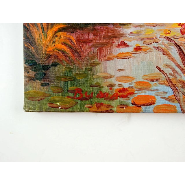 Hollywood Regency Late 20th Century Secluded Lakeside Villa Painting For Sale - Image 3 of 4