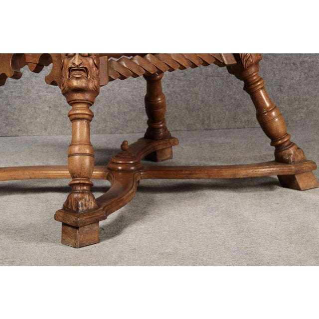 Small Antique Baroque Walnut Dining Table with Slate Top, 1850 For Sale - Image 16 of 18