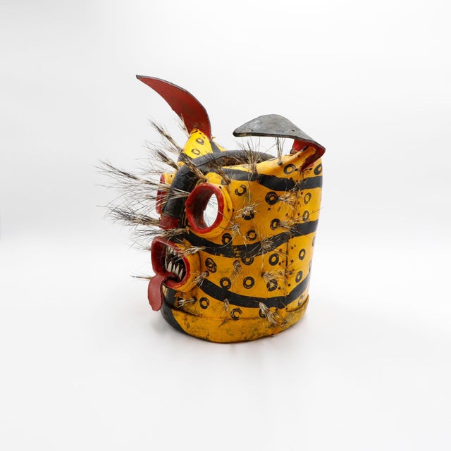 Vintage Ceremonial Jaguar (Tigre) Mask, Zitlala, Guerrero, Mexico For Sale - Image 16 of 18