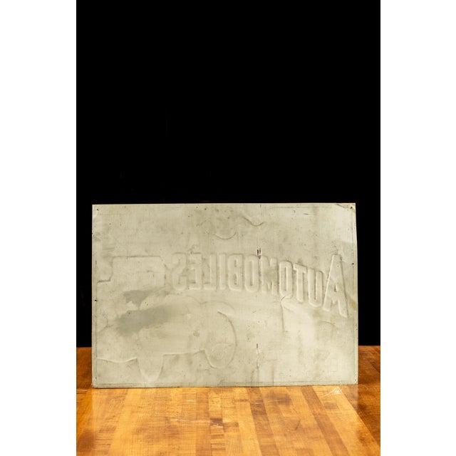 Antique Imperial Garage Embossed Tin Sign For Sale In Chicago - Image 6 of 6