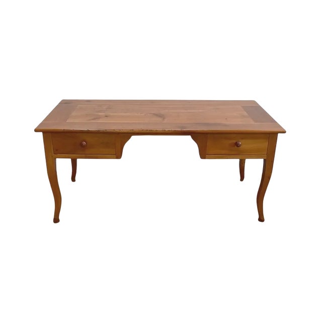 Large Louis XV Desk in Solid Cherry, Mid-19th Century For Sale