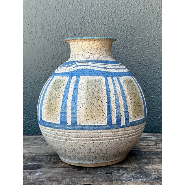 Vintage Hand Painted Original Studio Pottery Vase For Sale - Image 10 of 12