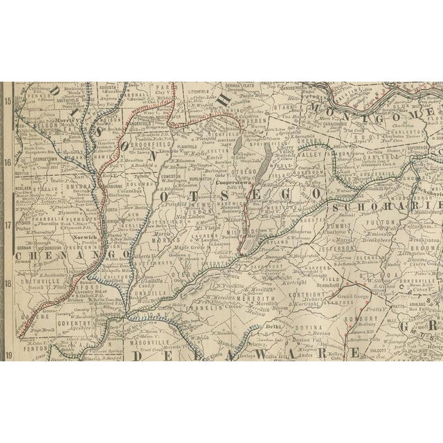 Antique Lithograph Map of Southeastern New York by Rand McNally, 1888 For Sale - Image 6 of 11