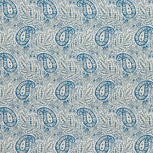 Schumacher Whittaker Paisley Fabric in Indigo For Sale