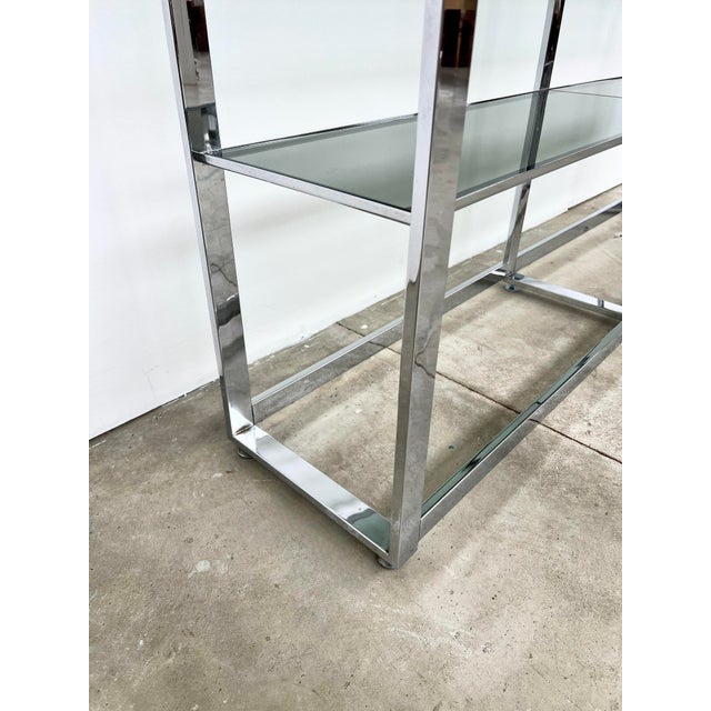 Italian Chrome and Smoked Glass Bookcase, 1970s For Sale - Image 15 of 16