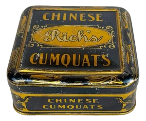 Antique Art Nouveau "Rich's Chinese Cumquat" Advertising Candy Tin Box