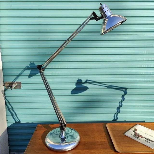 1970s Vintage Mid Century Chrome Desk Lamp For Sale - Image 5 of 5