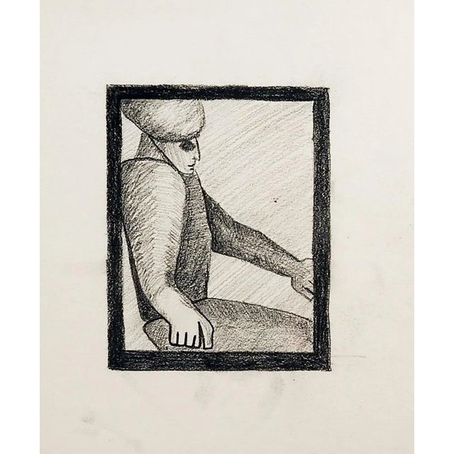 Mid 20th Century Abstract Figure Drawing For Sale