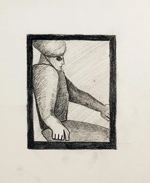Mid 20th Century Abstract Figure Drawing