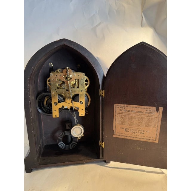 Antique New Haven Beehive Style Mantel Clock - “Aurora” Model For Sale In Los Angeles - Image 6 of 7