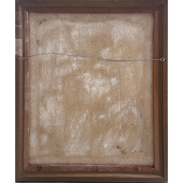 Slate Gray Vintage Classical Shakespearean Pose Portrait Oil Painting, Vintage Frame For Sale - Image 8 of 8