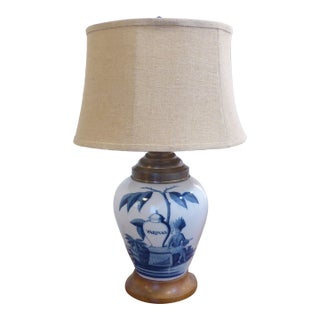 Antique Delft Tobacco Jar Lamp For Sale