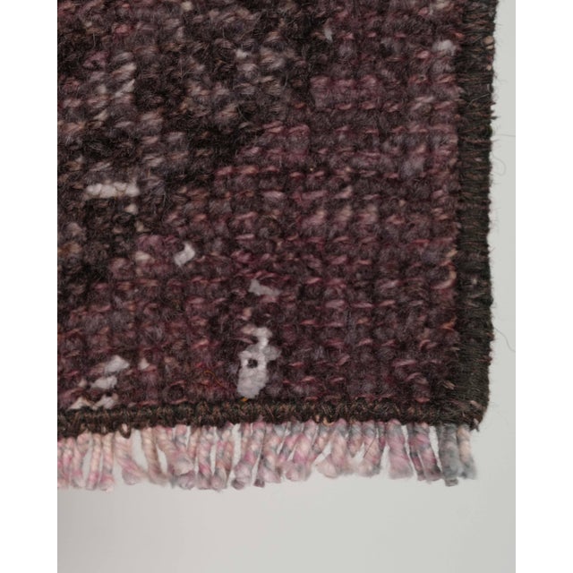 1970s Vintage Purple Turkish Small 3x3 Rug - Handwoven Boho Carpet For Sale - Image 5 of 9